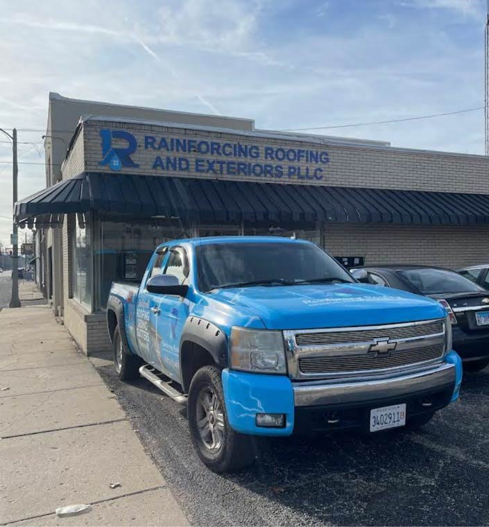 rainforcing roofing truck